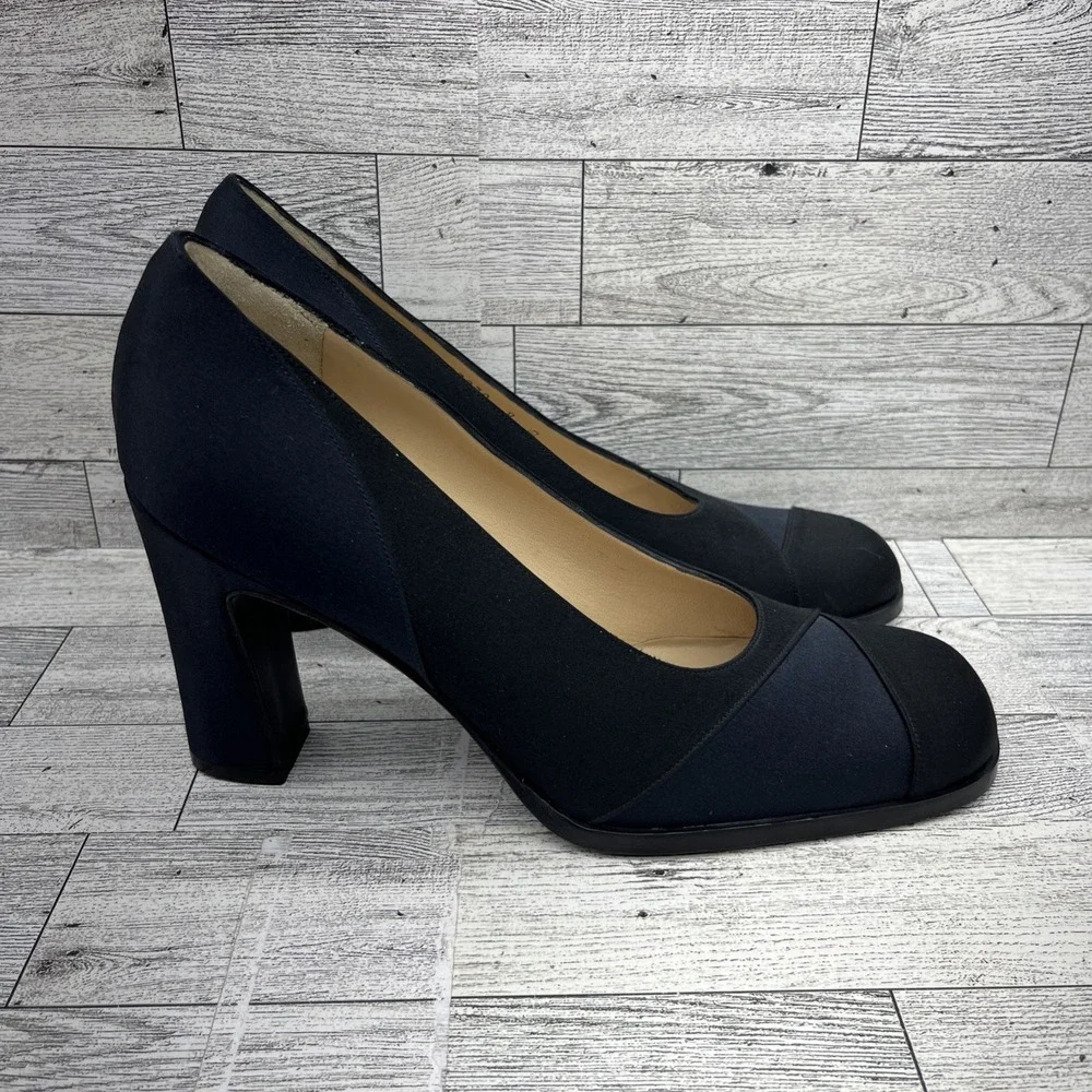 Bottega Veneta Black Blue Satin 3.5